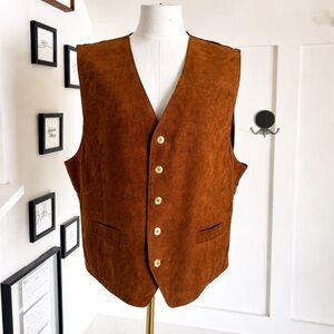 Vintage Suede Button-Up Vest